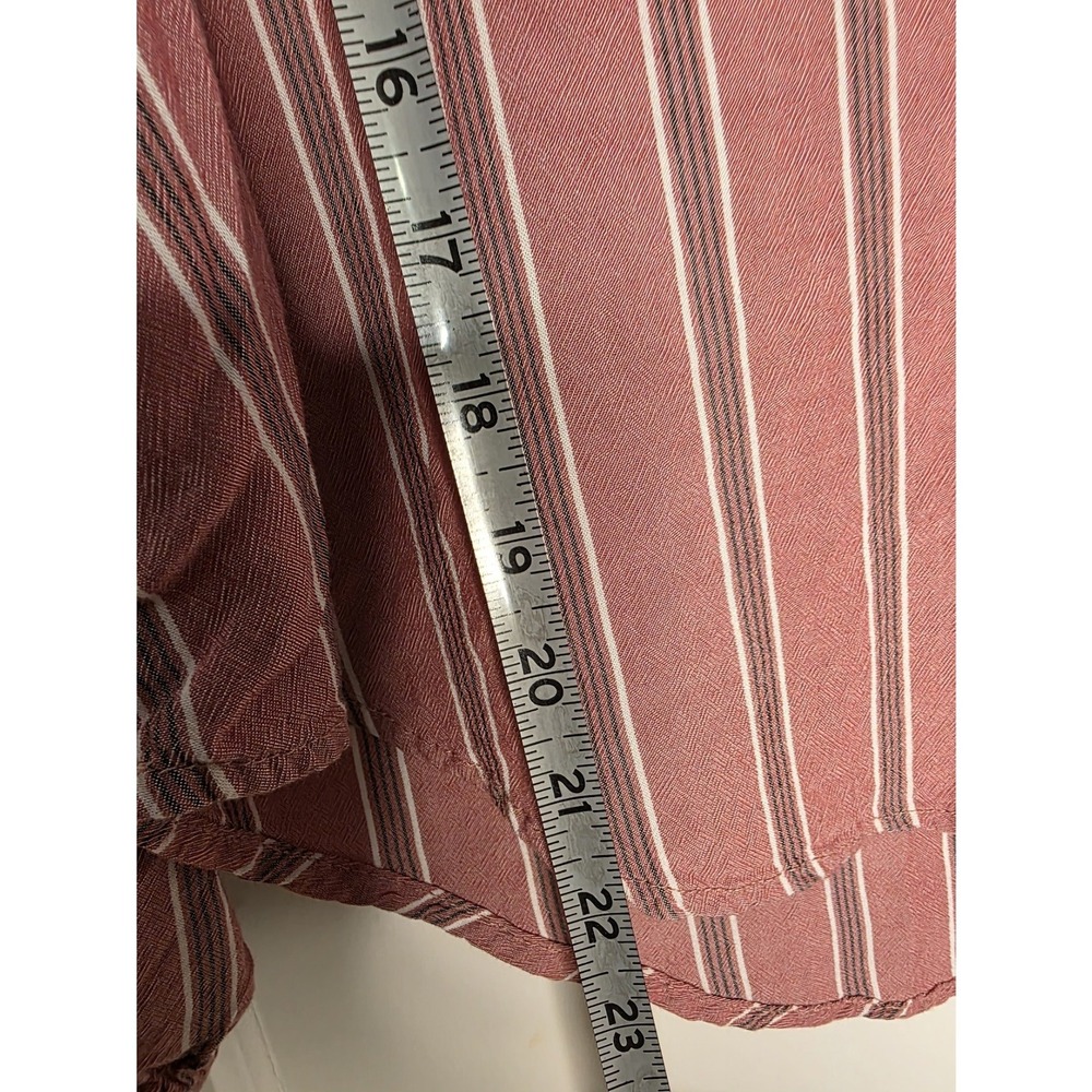 Pink Rose Striped Blouse Top Women's Boho Cottagecore Med - Picture 6 of 6